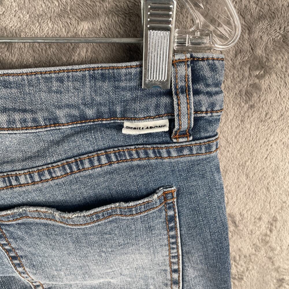 Billabong Hot Pants Denim Shorts Womens 28 Distressed Medium Wash Daisy Duke Y2K - Picture 7 of 8